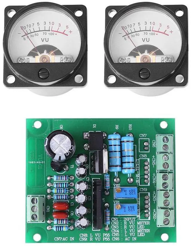 Main image of 2PCS 12-15V/300mA VU Meter Warm Back Light Recording+Audio Level Amp with Driver Board, Electric Energy and Measuring Instruments