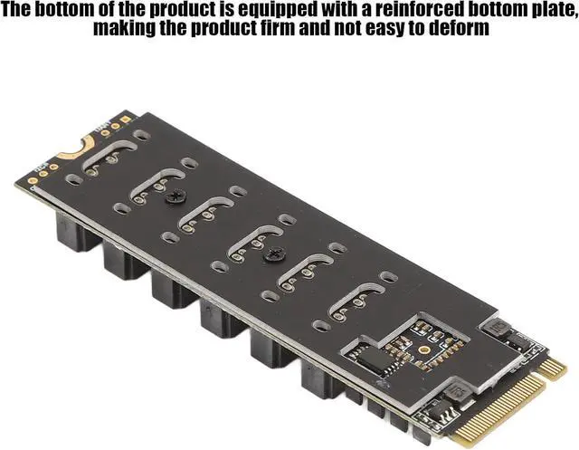 Alt view image 4 of 7 - M.2 to SATA3.0 Adapter Card, M.2 M-Key PCIE3.0 to SATA Adapter, ASM1166 6Gbps 6 Port Expansion Card with Smart Indicator