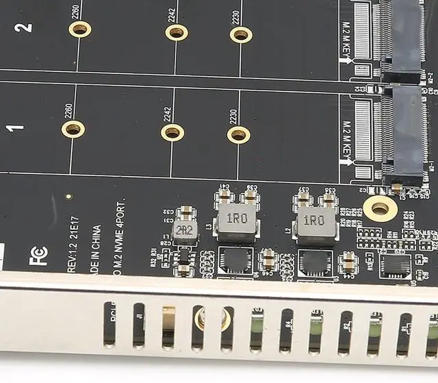 Alt view image 4 of 6 - PCIE NVME Adapter Card, 4 Port M.2 SSD NVME (M Key) to PCIE x 4 Controller Converter Expansion Card(ph44)