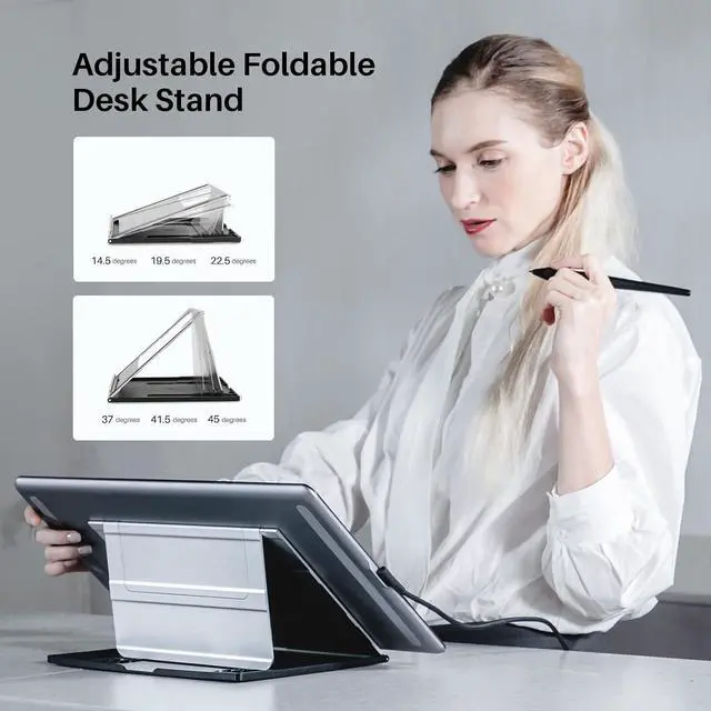 Alt view image 6 of 7 - HUION KAMVAS Pro 16 Drawing Tablet with Screen, 15.6 inch Pen Display Anti-Glare Glass 6 Shortcut Keys Adjustable Stand, Graphics Tablet for Drawing, Writing, Design, Work with Windows, Mac and Linux