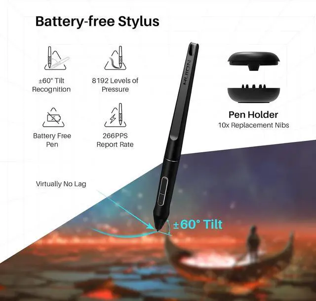 Alt view image 5 of 7 - HUION KAMVAS Pro 16 Drawing Tablet with Screen, 15.6 inch Pen Display Anti-Glare Glass 6 Shortcut Keys Adjustable Stand, Graphics Tablet for Drawing, Writing, Design, Work with Windows, Mac and Linux