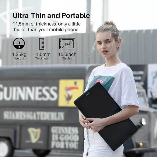 Alt view image 7 of 7 - HUION KAMVAS Pro 16 Drawing Tablet with Screen, 15.6 inch Pen Display Anti-Glare Glass 6 Shortcut Keys Adjustable Stand, Graphics Tablet for Drawing, Writing, Design, Work with Windows, Mac and Linux