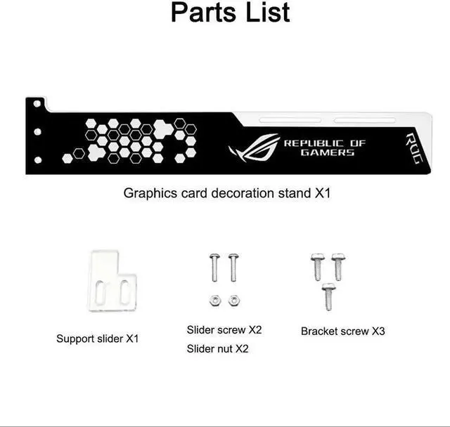 Alt view image 6 of 6 - Coolmoon 28cm Extended Graphics Card Support 5V 4PIN RGB GPU Holder Bracket Frame Stand Computer Case Light Board Accessories