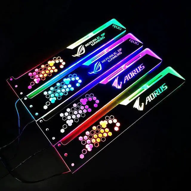 Alt view image 3 of 6 - Coolmoon 28cm Extended Graphics Card Support 5V 4PIN RGB GPU Holder Bracket Frame Stand Computer Case Light Board Accessories