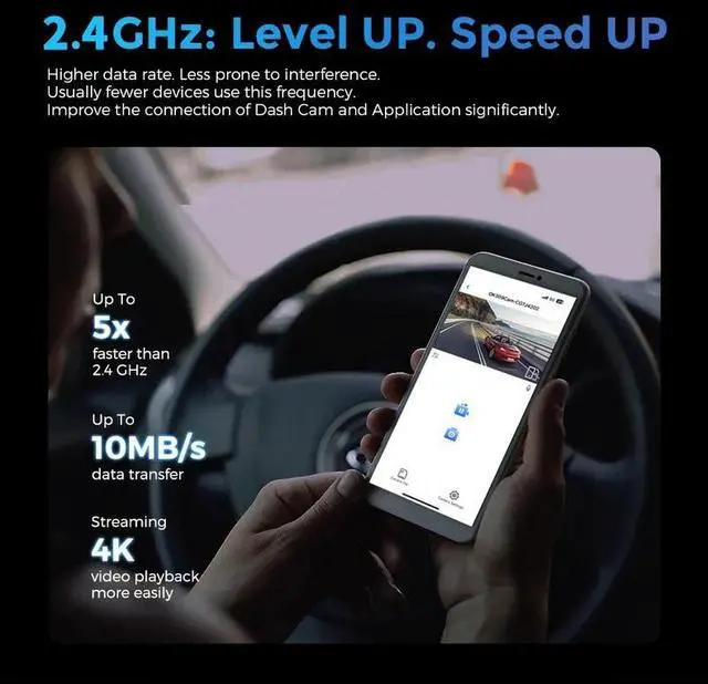 Alt view image 5 of 7 - 4K UHD Car Dash Cam  Front & Rear Dual Recording, WiFi Smartphone Connection, Discreet Design, Night Vision, G-Sensor, Loop Recording