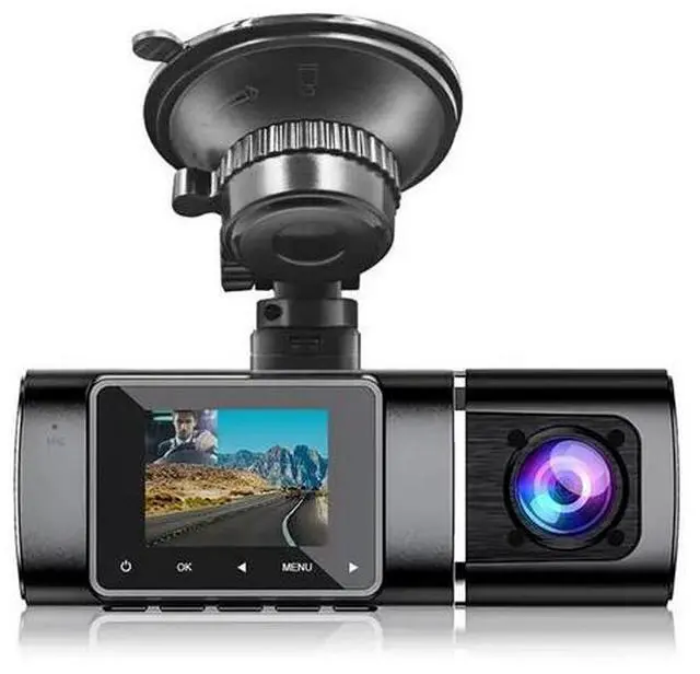 Alt view image 3 of 7 - 1.5" Mini Dual Lens 1080P Dash Cam - Front & Inside Car Recorder, Night Vision, Parking Monitor, Loop Recording, G-Sensor, Compact Car Black Box