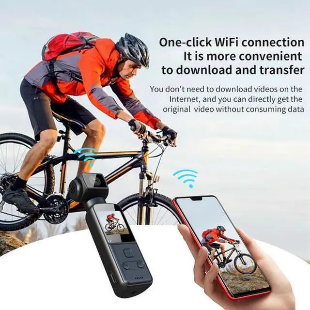 Alt view image 4 of 7 - K1 Pocket Action Camera 4K HD - EIS Stabilization, 30m Waterproof, Helmet Mount, Handheld Vlog Camera for Cycling/Hiking/Sports