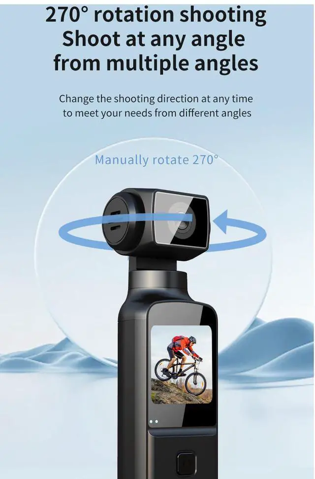 Alt view image 5 of 7 - K1 Pocket Action Camera 4K HD - EIS Stabilization, 30m Waterproof, Helmet Mount, Handheld Vlog Camera for Cycling/Hiking/Sports