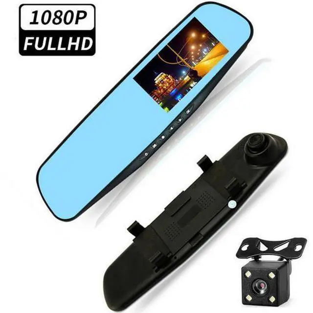 Main image of 4.5" Full Screen Mirror Dash Cam 1080P - Front & Rear Recording, Reverse Camera, Night Vision, Anti-Glare, Loop Recording