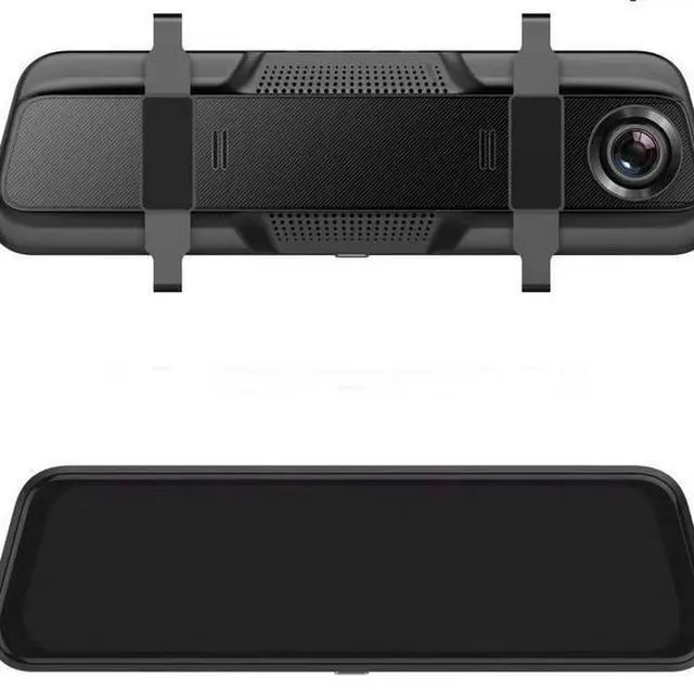 Alt view image 4 of 4 - 9.66" Full Screen Mirror Dash Cam 1080P - Dual Channel Recording, 140° Wide Angle, Reverse Camera, Anti-Glare, Support 256GB