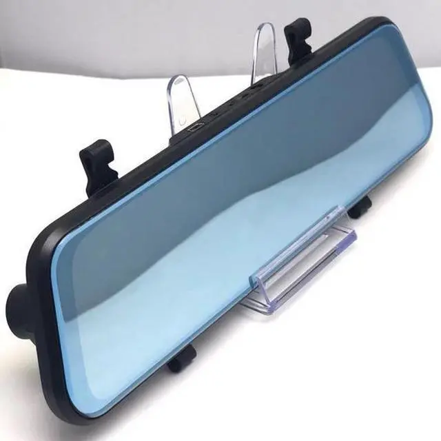 Alt view image 2 of 4 - 9.66" Full Screen Mirror Dash Cam 1080P - Dual Channel Recording, 140° Wide Angle, Reverse Camera, Anti-Glare, Support 256GB