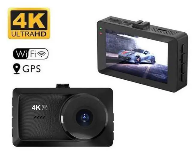 Main image of 3" Dash Cam 4K UHD - Dual Channel, GPS Tracking, WiFi, Night Vision, Parking Mode, 256GB Supported