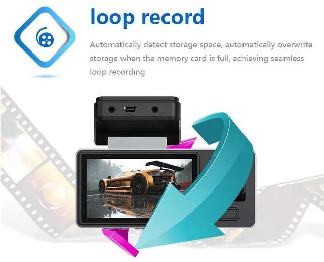 Alt view image 7 of 7 - Triple Lens 1080P Dash Cam - Front/Rear/Cabin Recording, WiFi, Night Vision, 32GB Included, Parking Monitor