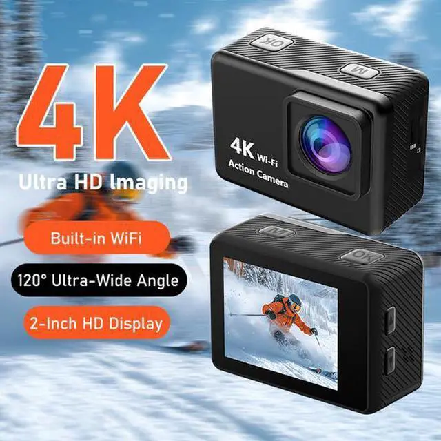 Main image of 4K Waterproof Action Camera - 2.0" Touch Screen, WiFi, EIS, 10m Dive, 170° Wide Angle for Cycling/Diving