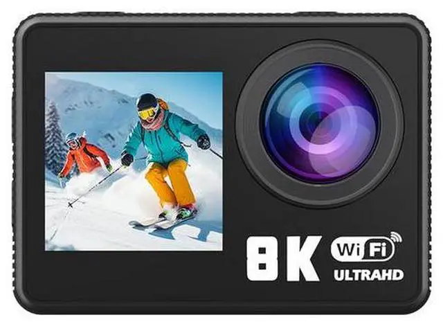 Main image of 8K Dual-Screen Action Camera - 2.0"+1.3" Touch, 30m Waterproof, WiFi, 1350mAh for Diving/Cycling,Outdoor cycling, mountain climbing, surfing