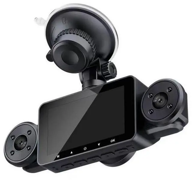 Main image of Four Cameras Displayed3.0-inch vehicle recorder with four lenses (front + rear + left + right) - 170° ultra-wide angle - high-definition infrared night vision - parking monitoring - supports 64G sto