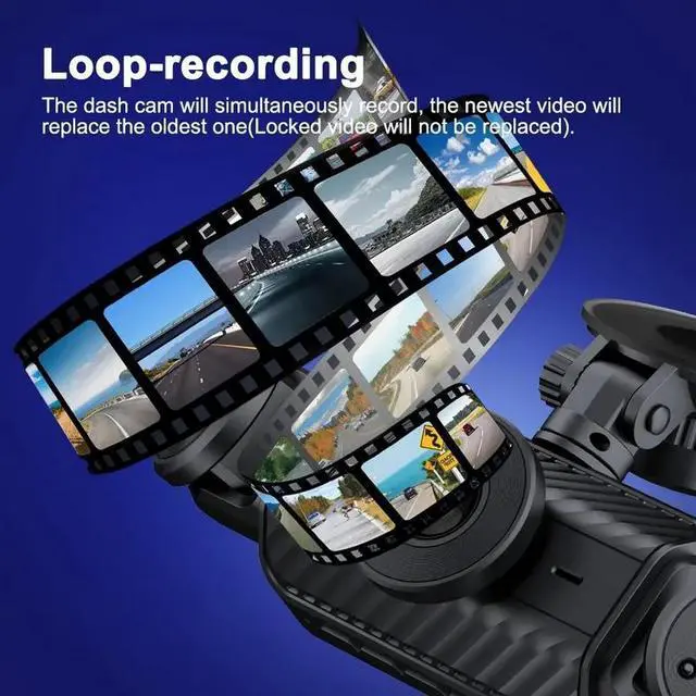 Alt view image 4 of 7 - Four Cameras Displayed3.0-inch vehicle recorder with four lenses (front + rear + left + right) - 170° ultra-wide angle - high-definition infrared night vision - parking monitoring - supports 64G sto