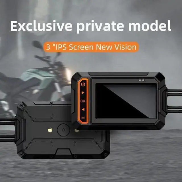 Main image of Dual-lens 2KMotorcycle Recorder 3-inch screen WIFI connectivity GPS track recording 140° wide-angle, waterproof and shockproof, supports 64G storage, designed for motorcycles
