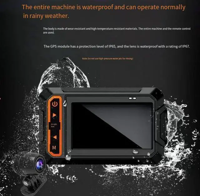 Alt view image 7 of 7 - Dual-lens 2KMotorcycle Recorder 3-inch screen WIFI connectivity GPS track recording 140° wide-angle, waterproof and shockproof, supports 64G storage, designed for motorcycles
