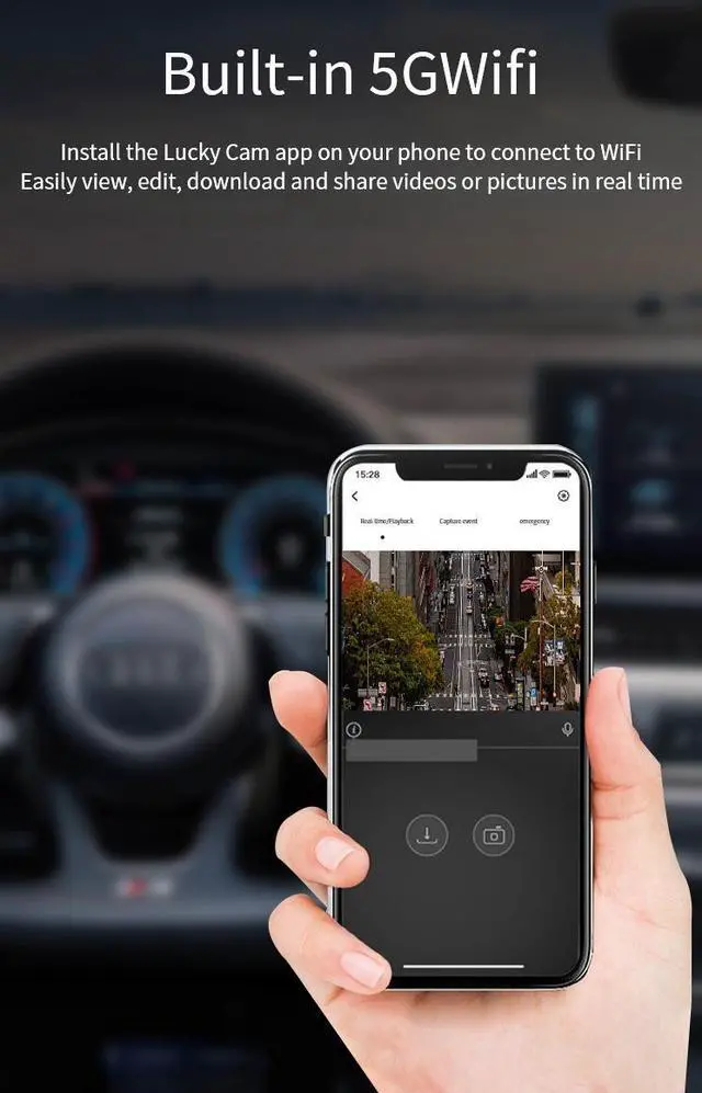 Alt view image 6 of 7 - 2025 New Model4K Triple-Camera Car Recorder - Front + Rear + Interior Three Cameras, High Definition Night Vision, WIFI + GPS Dual Connectivity, Parking Monitoring, 170° Ultra Wide Angle