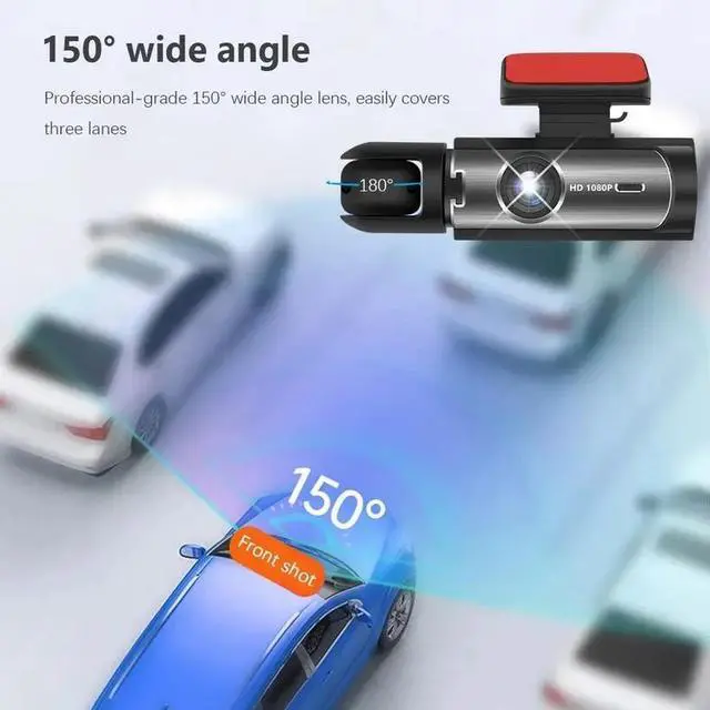 Alt view image 3 of 7 - High-definition dual-lens rear-view camera with 3.16-inch display for car front and interior, featuring infrared night vision for vehicle recording.