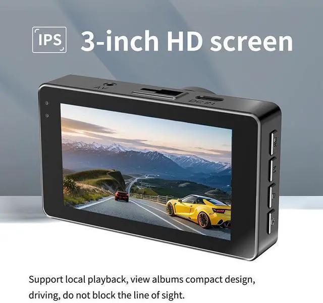 Alt view image 6 of 7 - 3-inch Dual RecordingCar Camera 4K  High Definition Night Vision WIFI Mobile Connectivity 170° Wide Angle Parking Monitoring Continuous Recording