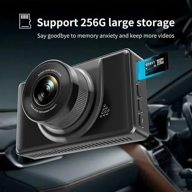 Alt view image 7 of 7 - 3-inch Dual RecordingCar Camera 4K  High Definition Night Vision WIFI Mobile Connectivity 170° Wide Angle Parking Monitoring Continuous Recording