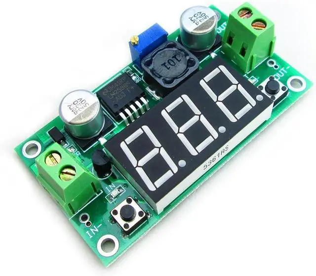 Alt view image 2 of 3 - 2pcs LM2596 Adjustable DC-DC Step Down Buck Power Convert Module 4.0-40V Input to 1.25-37V Output with LED Voltmeter Display
