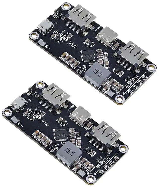 Main image of 2pcs IP5328P Dual USB Battery Fast Charge Module Bi-Directional 18W Fast Charging 3.7V to 5V 9V 12V Step Up Power Bank Board QC3.0 FCP AFC MET SFCP Quick Charge Type-C