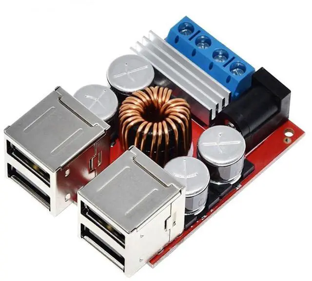 Alt view image 4 of 5 - DC-DC Step Down Powe Module 8V-35V to 5V 8A Vehicle Charging Power Supply Module 4 Port USB Mobile Charge Module