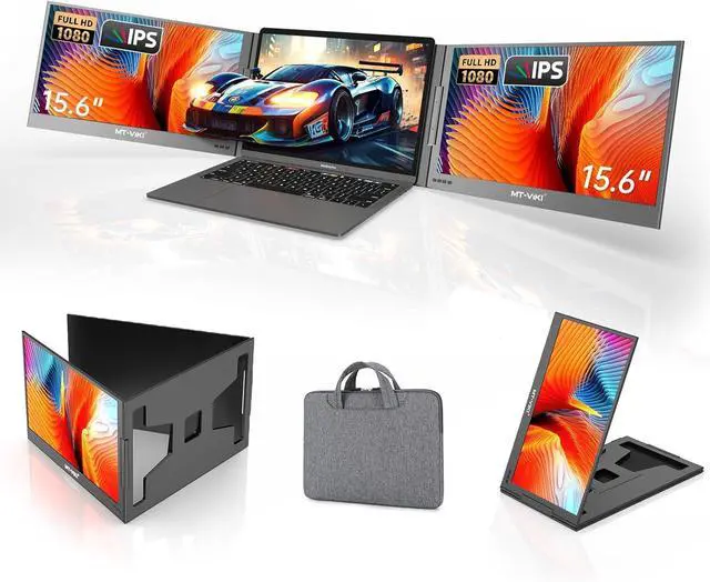 Main image of MT-VIKI 15.6 inch Laptop Screen Extender, Potable Screen for Laptop Only One USB-C Cable Connection, Compatiable with Win/Mac (M1,M2, M3), FHD 1080P, 360° Rotation
