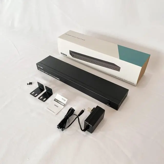 Alt view image 7 of 7 - MT-VIKI 4K HDMI Splitter 1 in 16 Out, 16 Ports Powered HDMI Splitter 1x16 Support 3D 4Kx2K Full HD Installable for 1U Rack