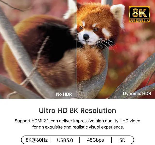 Alt view image 5 of 7 - MT-VIKI 4K@144Hz USB 3.0 HDMI KVM Switch 2 Port 8K@60Hz, MT-VIKI Aluminum KVM Switch HDMI 2.1, 4K@120Hz HDR for Games