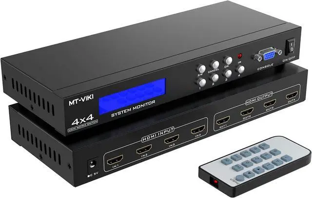 Main image of MT-VIKI 4x4 HDMI Matrix 4 in 4 Out 4K@30Hz HDMI Matrix Switcher & Splitter Support 4Kx2K@30HZ, EDID, RS232