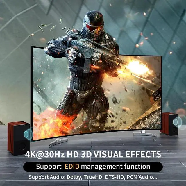 Alt view image 5 of 7 - MT-VIKI 4x4 HDMI Matrix 4 in 4 Out 4K@30Hz HDMI Matrix Switcher & Splitter Support 4Kx2K@30HZ, EDID, RS232