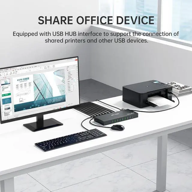 Alt view image 3 of 7 - MT-Viki 4K@60Hz 8 Port KVM Switch HDMI w/3.5mm Audio, 1U Rack Mount KVM HDMI Switcher, Support Button/Hotkey/IR Remote Switch, 8 Pack Cables & Rack Ears Included