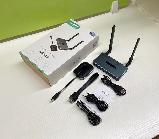 Alt view image 7 of 7 - Wireless HDMI Transmitter and Receiver 1080P 1 in 2 Out (HDMI & VGA), MT-VIKI 165ft Wireless HDMI Extender Kit with Audio
