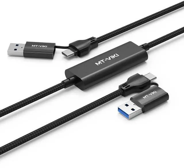 Main image of MT-VIKI USB 3.0 + Type C Transfer Cable Synchronizer, Two Computer Mutual Data Transfer Cable High-Speed USB 3.0 Transfer Cable Support Thunderbolt 3 4 5 Gbps