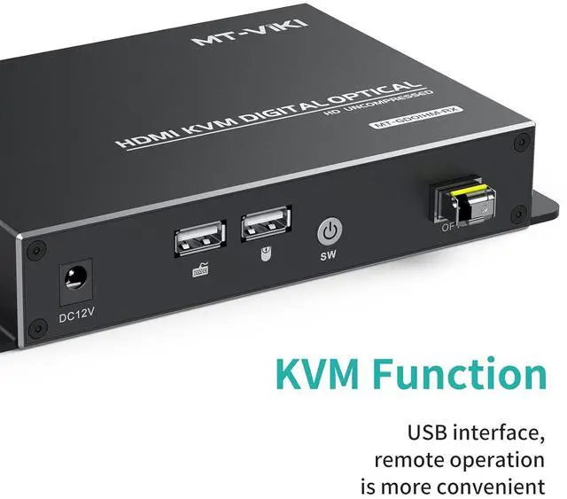 Alt view image 4 of 7 - MT-VIKI HDMI KVM Fiber Extender, HDMI Extender Over Single Mode Fiber Optic up to 20KM/12.4 Miles, Uncompressed TX & RX Kit