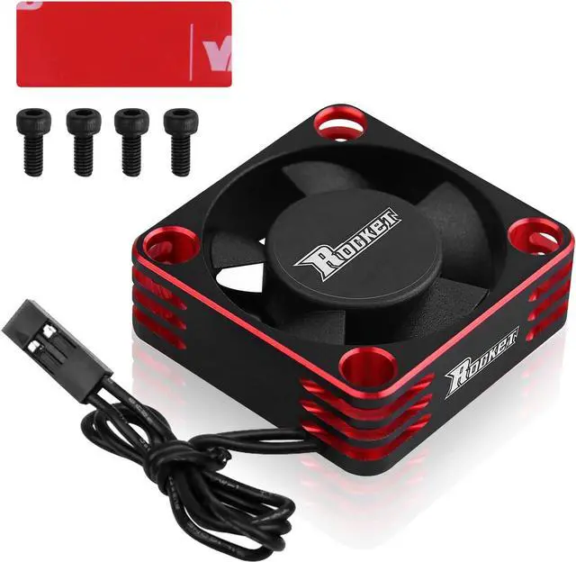 Main image of Motor Cooling Fan 30mm RC Model Heatsink 28000RPM ESC Cooling Fan for RC Car 1/8 1/10 1/12 Scale 540 550 Brushless Motor (Black+Red)