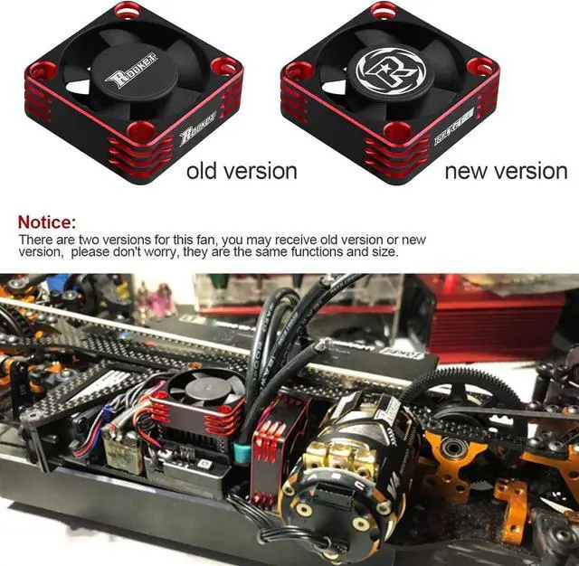 Alt view image 6 of 7 - Motor Cooling Fan 30mm RC Model Heatsink 28000RPM ESC Cooling Fan for RC Car 1/8 1/10 1/12 Scale 540 550 Brushless Motor (Black+Red)