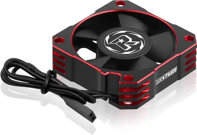 Main image of RC Cooling Fan 35mm 21000RPM 8.4V Aluminum ESC Heatsink for RC Car 1/8 1/10 Scale 3650,3660,3670 Brushless Motor (Black+Red)