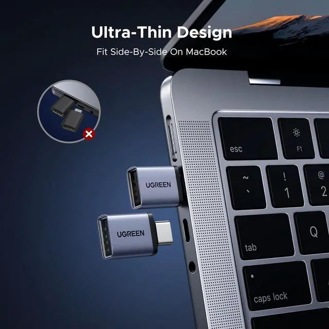 Alt view image 4 of 7 - UGREEN USB C to USB Adapter 4 Pack, 10Gbps USBC Male to USB 3.2 Female Adapter, Type C USB C Adapter for MacBook Pro,iMac,iPhone 16 15 Pro Max,iPad mini Pro, Thunderbolt 4, Samsung Galaxy
