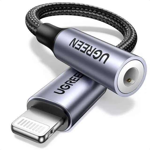 Main image of UGREEN Headphone Adapter for iPhone Lightning to 3.5mm Adapter Apple MFi Certified Lightning Aux Audio Jack Dongle Compatible with iPhone 14 Pro Max/14 Plus/13 12 11 Pro Max/SE/XS, Grey