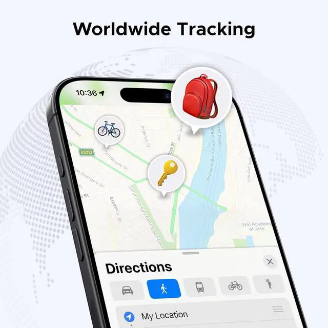 Alt view image 3 of 7 - UGREEN FineTrack Smart Finder Compatible with Apple Find My (iOS Only) 2-Year Replaceable Battery Bluetooth Tracker Tags, Item Finder Smart Tag for Key Luggage Passport with Alarm& Left-Behind Remind