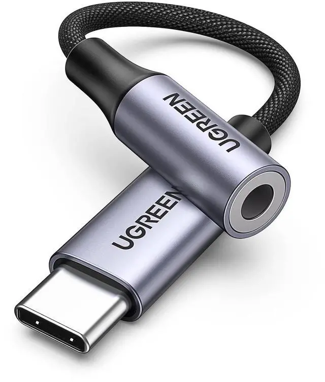 Main image of UGREEN USB C to 3.5mm Audio Adapter Type C to Headphone Aux Jack Dongle 24bit/96kHz HiFi DAC Cable Cord Compatible with iPhone 16 15 Pro Max/16 Plus, iPad, Galaxy S25 S24 Ultra, Pixel 9, Grey