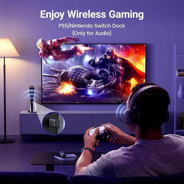 Alt view image 2 of 7 - UGREEN USB-C Bluetooth Adapter for PS5, Bluetooth 5.3 Audio Adapter with APTX Low Latency & aptX-Adaptive, Wireless Audio Transmitter to Connect Wireless Headphones & Earbuds