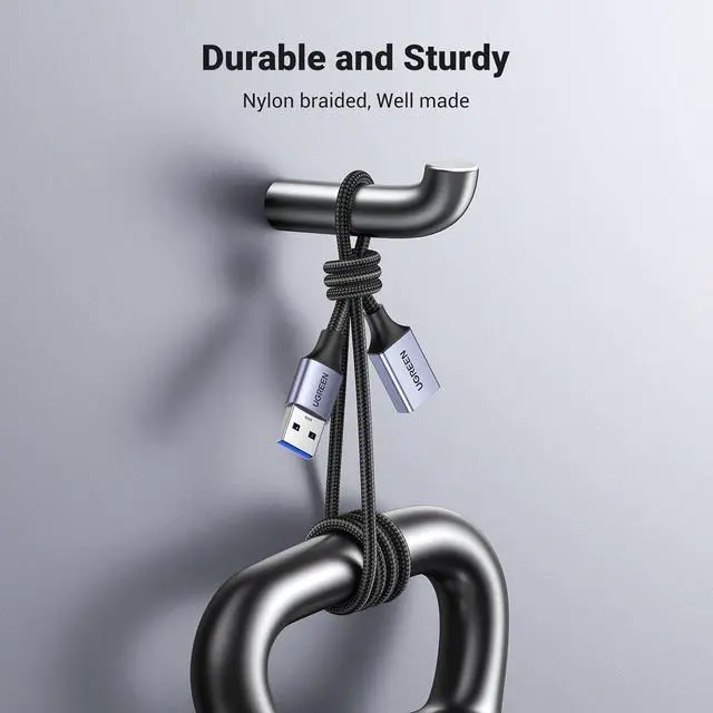 Alt view image 3 of 7 - UGREEN 2 Pack USB Extension Cable, (6 FT+ 6 FT) USB Extender USB 3.0 Extension Cable Nylon Braided Compatible with Webcam, Camera, Phone, hub, Mouse, Keyboard, Printer, Hard Drive, Headset