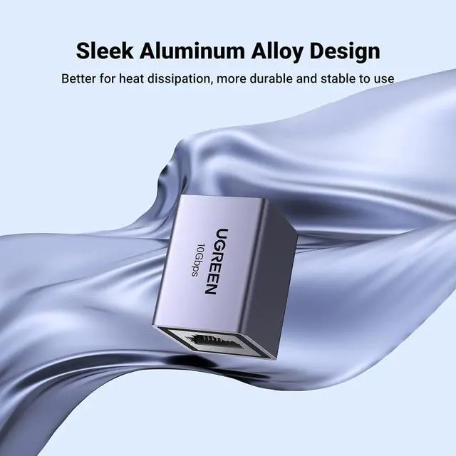 Alt view image 6 of 7 - UGREEN Ethernet Extender 10Gbps, Ethernet Coupler for Cat8 Cat7 Cat6 Cat5 Cable, 328ft Long Distance Extend, Aluminum Alloy Shell, Space Grey