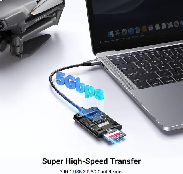 Alt view image 3 of 7 - UGREEN USB C SD Card Reader, 2-in-1 Micro SD Memory Card Reader for TF SD Micro SD SDXC SDHC, USB SD Card Reader Type C Compatible with iPhone 16 15, Samsung Galaxy, MacBook, iPad, Trail Game Camera